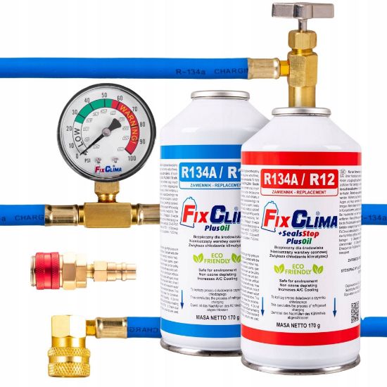 Picture of Car air conditioning kit R134A gas 3in1 + HP/LP adapter