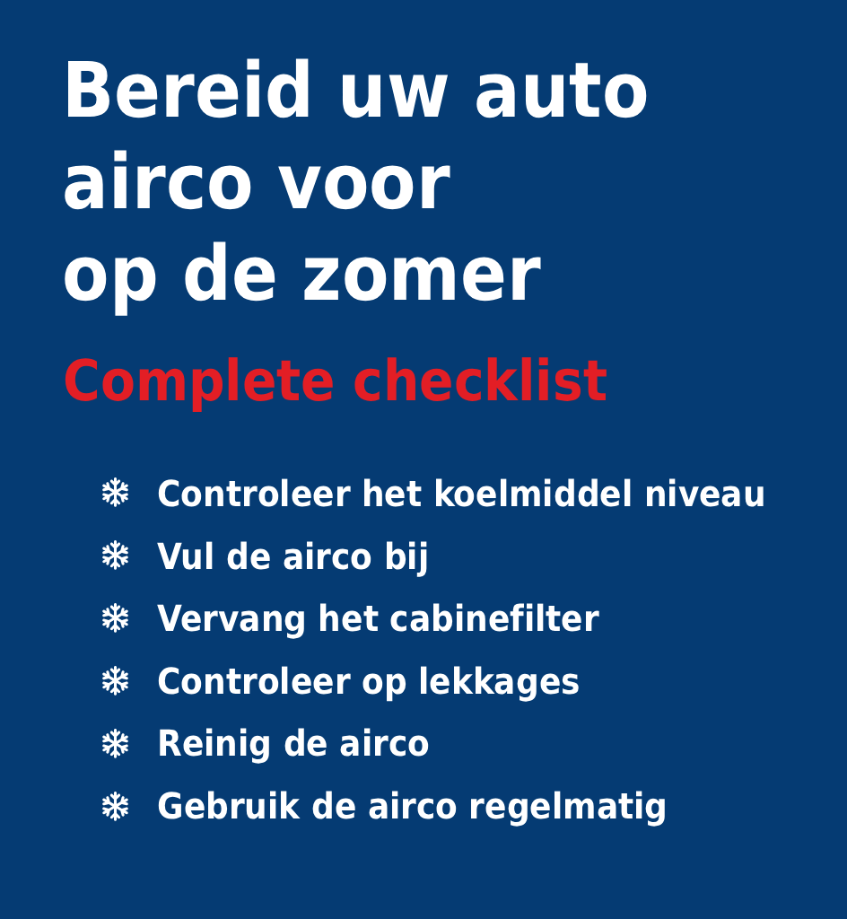 Bereid uw auto airco voor op de zomer - complete checklist