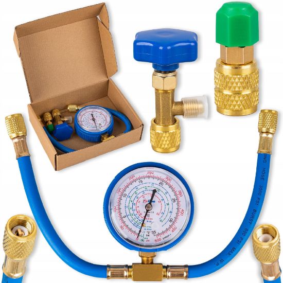 Picture of Pressure gauge with hose for filling the R32 R410A gas refrigerant